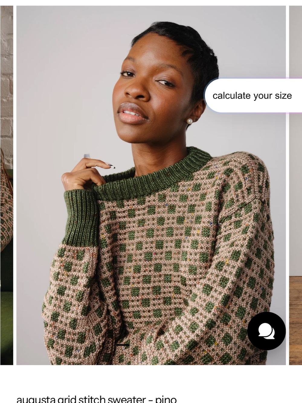 ISO Endery Augusta Grid Stitch Sweater in Pino
